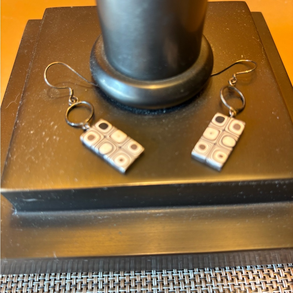 Chic Black and White Geometric Earrings